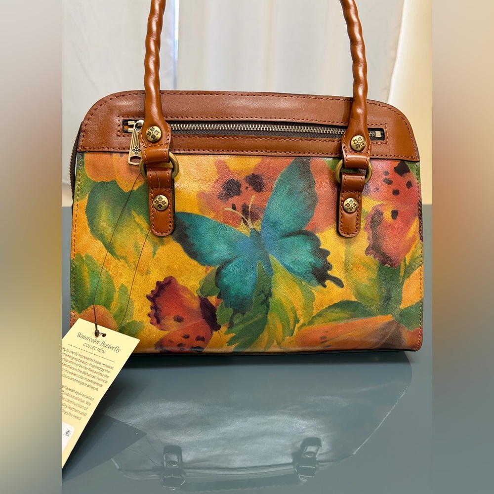 Patricia Nash Calvi Watercolor Butterfly Satchel - Picture 5 of 14